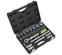 Siegen Socket Set Extendable Ratchet 1/2" Square Drive - 26 Piece