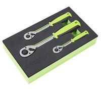 Siegen by Sealey 3 Piece Ratchet Wrench Set, 1/4in. 3/8in. & 1/2in. - S01331