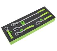 Sealey Siegen Ratchet Wrench Set with Flip Reverse 1/4" Sq Drive 5pc - S01290