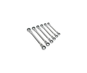 Sealey Siegen S0806 6pc Flexi-Head Double End Ratchet Ring Spanner Set - Metric