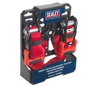 Sealey Slide Ratchet Tie Down Straps 32mm 3m 1200kg