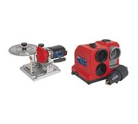 Sealey SMS2003 Saw Blade Sharpener, Bench Mounting 110W & SMS2008 Drill Bit Sharpener, Bench Mounting, 80W, 173mm x 235mm x 196mm, Red