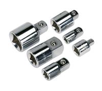 Sealey Socket Adaptor Set 6pc Reducer Step Up Converter Kit Chrome AK2736