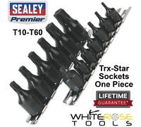 Sealey 1/4" & 3/8" Drive T10-T60 Trx-Star Impact One Piece Socket Bit Set AK5584