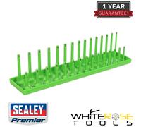 Sealey Socket Holder Rail High Visibility Green 3/8" Square Drive 6-21mm Premier