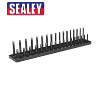 Sealey Socket Holder Storage Tidy 1/2" Sq Drive 10-27mm Normal + Deep - 34 Slots