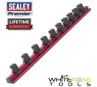 Sealey Socket Retaining Rail Magnetic 1/2"Sq Drive 10 Clips Premier