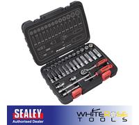 Sealey Socket Set 1/4" Drive Lock On Premier 4-14mm Ratchet Handle Wrench 32pc