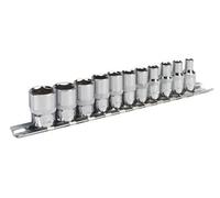 Sealey Socket Set 11 Pieces 1/4" Square Drive 6 Point Walldrive Imperial Ak2670