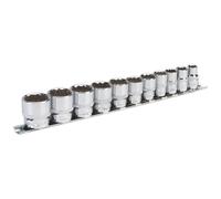 Sealey Socket Set 11pc 3/8"sq Drive 12pt Walldrive Imperial