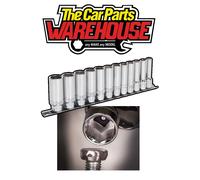 Sealey AK2744 Deep Sockets with Lock-On™ technology 3/8" Dr 8mm - 19mm on Rail