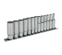 Sealey 13 Piece 1/4" Drive Deep Hexagon WallDrive Socket Set Metric