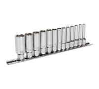 Sealey AK2747 Deep Sockets with Lock-On™ Technology 1/4" Dr 4mm - 14mm on Rail