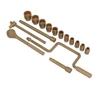 Sealey Socket Set 17Pc 1/2"sq Drive - Non-Sparking Ns124