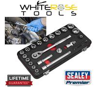 Sealey Socket Set 3/8" Drive Premier Platinum Series Vehicle Ratchet Wrench 31pc