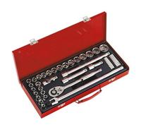 Sealey Socket Set 32 Pcs 1/2" Square Drive 6-Point Walldrive - Duometric Ak693