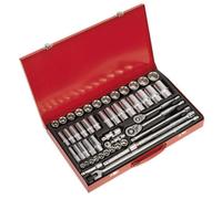 Sealey Socket Set 50Pc 3/8" & 1/2" Square Drive 6 Point Walldrive Metric Ak6942