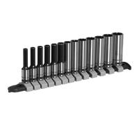 Sealey Socket Set Deep 13pc 1/4"Sq Drive Metric - Black Series