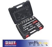 SS Sealey Premier Lock-On™ Socket Set 1/2"Sq Drive 26pc