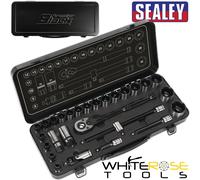 Sealey Socket Set Spline Hex Premier Black 13pc 3/8" Drive Total Drive 8-19mm