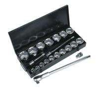 Sealey Socket Tool Set 21 Pieces 1" Square Drive 6 Point Walldrive Metric S0768