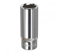 Sealey 1/4" Drive Polished Deep Hexagon WallDrive Socket Metric 1/4" 14mm
