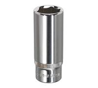 Sealey 1/4" Drive Polished Deep Hexagon WallDrive Socket Metric 1/4" 14mm