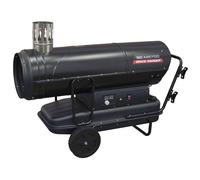 Sealey 170,000Btu/hr Indirect Space Warmer Kerosene/Diesel Heater with Wheels - ABI1700, Black