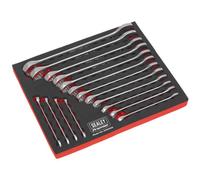 SEALEY AK63255 16PC METRIC COMBINATION SPANNER WRENCH RING OPEN SET IN EVA TRAY