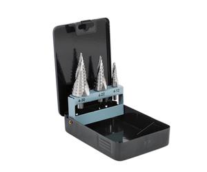 Sealey Spiral Step Drill Bit Set HSS 4341 Double Hole Cutter 4-30mm 3PCS