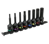 Sealey Spline Impact Socket Bit Set 8pc 1/2" Sq Drive - AK56004