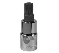 Sealey Spline Socket Bit M12 1/2" Square Drive Chrome Vanadium Steel Tool Sbs016