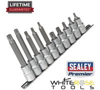 Sealey Spline Socket Bit Set 10pc 1/2"Sq Drive Premier Chrome Vanadium Steel