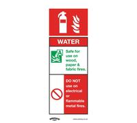 Sealey Rigid Plastic Water Fire Extinguisher Sign 75mm 210mm Standard