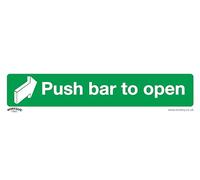 Sealey SS29V10 Safe Conditions Safety Sign - Push Bar To Open - Self-Adhesive Vinyl - Pack Of 10