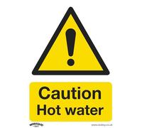 Sealey SS38P10 Caution Hot Water - Warning Safety Sign - Rigid Plastic - Pack of 10