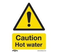 Sealey Self Adhesive Vinyl Caution Hot Water Sign 75mm 100mm Standard