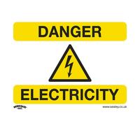 Sealey SS41P1 Warning Safety Sign - Danger Electricity - Rigid Plastic
