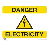 Sealey SS41P10 Danger Electricity - Warning Safety Sign - Rigid Plastic - Pack of 10