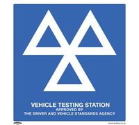 Warning Safety Sign - MOT Testing Station - Rigid Plastic - Pack of 10