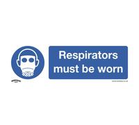 Sealey Mandatory Safety Sign - Respirators Must Be Worn - Self-adhesive Vinyl