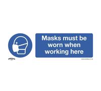 Sealey Mandatory Safety Sign - Masks Must Be Worn - Self-adhesive Vinyl, Pack of