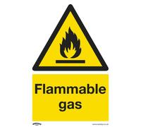 Sealey SS59P10 Warning Safety Sign - Flammable Gas - Rigid Plastic - Pack Of 10