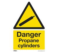 Sealey Warning Safety Sign - Danger Propane Cylinders - Self-adhesive Vinyl