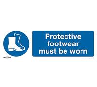 Sealey Rigid Plastic Protective Footwear Must Be Worn Sign 300mm 100mm Standard