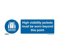 Worksafe Plastic Sign - Hi-visJackets Must Be Worn Beyond This Point