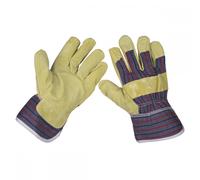 Sealey SSP12 Riggers Gloves Chrome Palm Grey / Purple One Size
