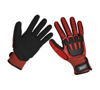 Sealey Cut and Impact Resistant Work Gloves Black / Red XL Pack of 1