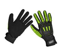 Sealey Cut and Impact Resistant Work Gloves Green / Black L Pack of 1