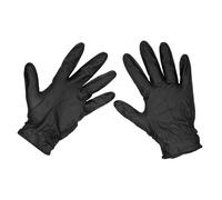Sealey Diamond Grip Extra Thick Nitrile Powder Free Gloves Black XL Pack of 50